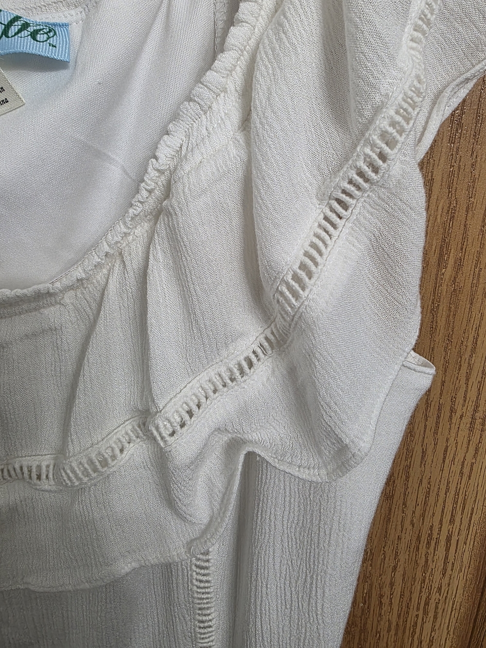 Ruby Rox Ivory Ruffle-Front Mini Dress - Picture 2 of 7